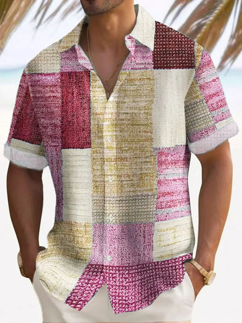 Chemise élégante en patchwork