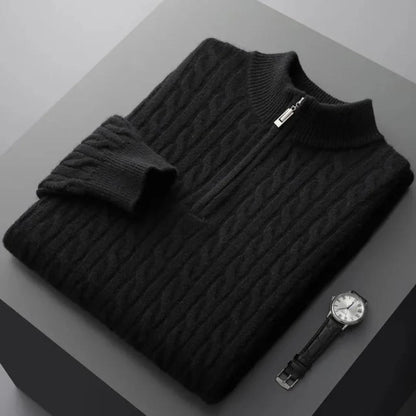 Deneb Cashmere Woven Half Zip