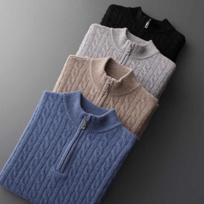 Deneb Cashmere Woven Half Zip