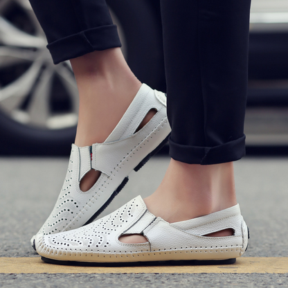 Sandales à lanières en cuir