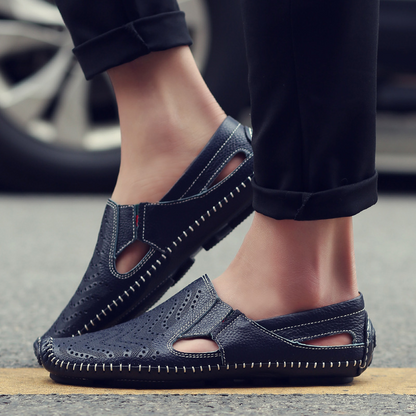 Sandales à lanières en cuir