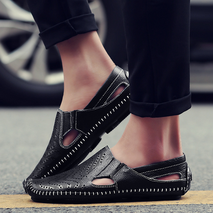 Sandales à lanières en cuir