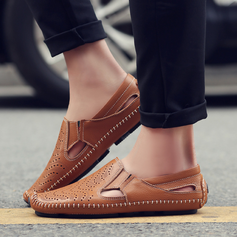 Sandales à lanières en cuir