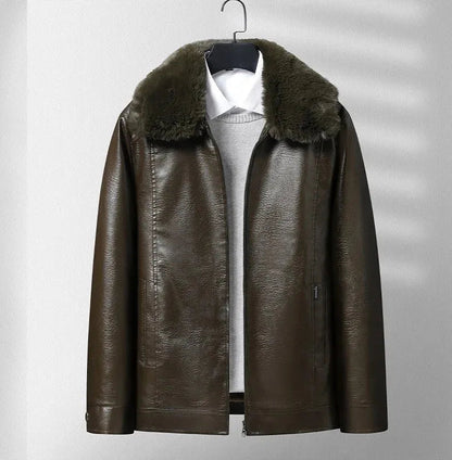 Veste en cuir molletonné épais