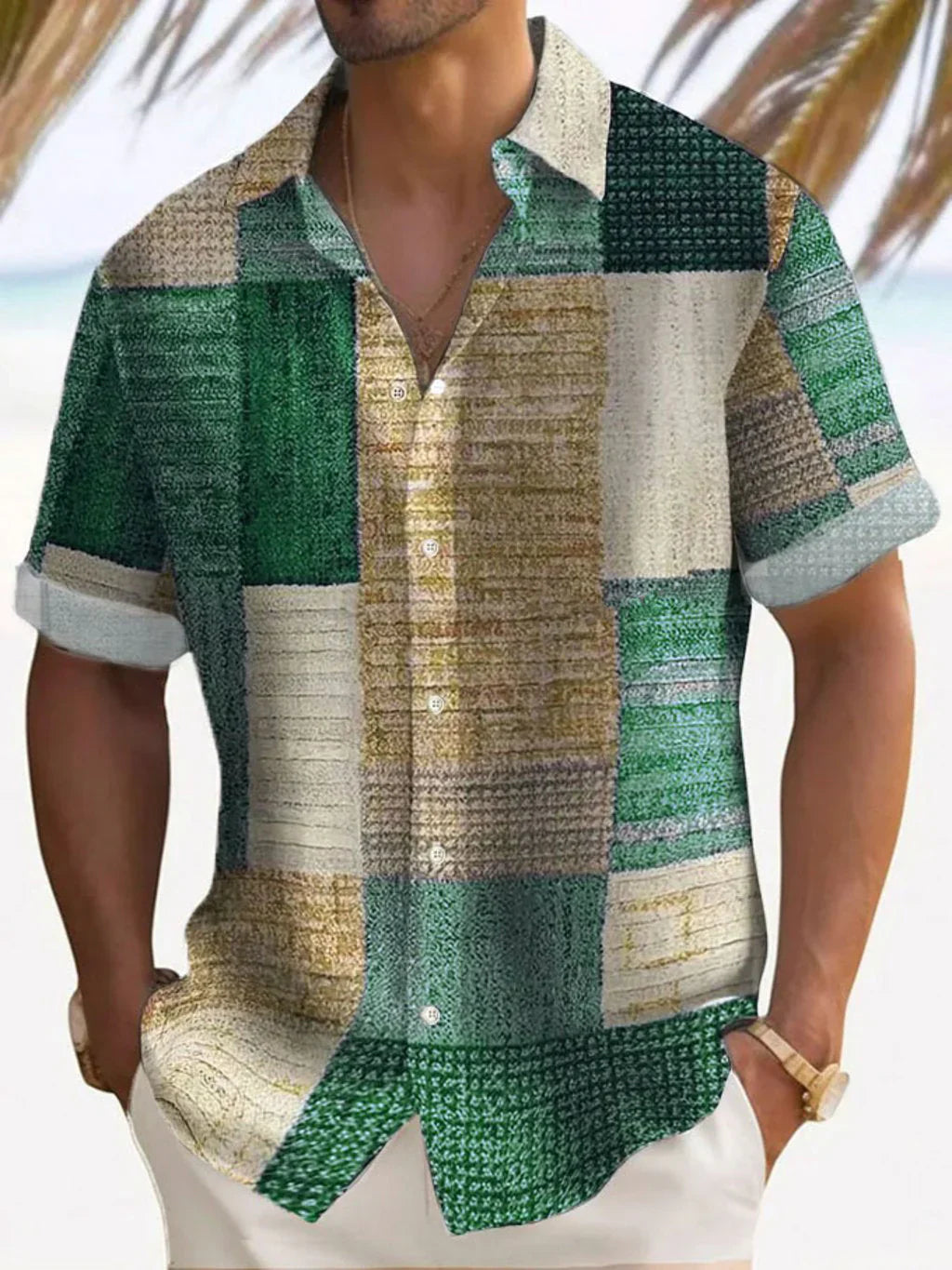 Chemise élégante en patchwork