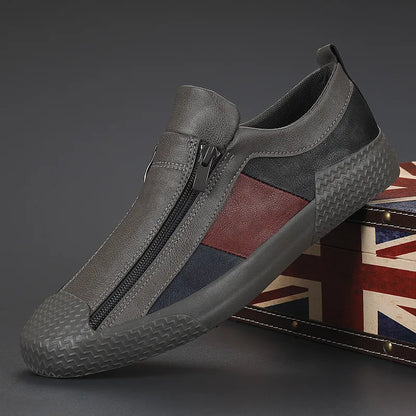 Chaussures en cuir avec fermeture éclair