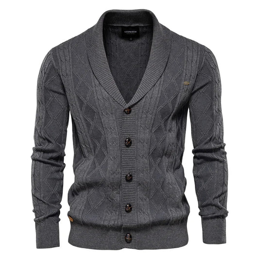 Waldemar | Cardigan pour hommes avec patte de boutonnage