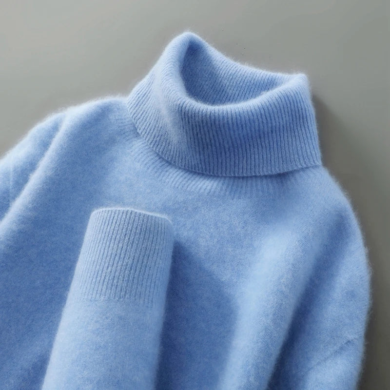 Col roulé élégant en laine