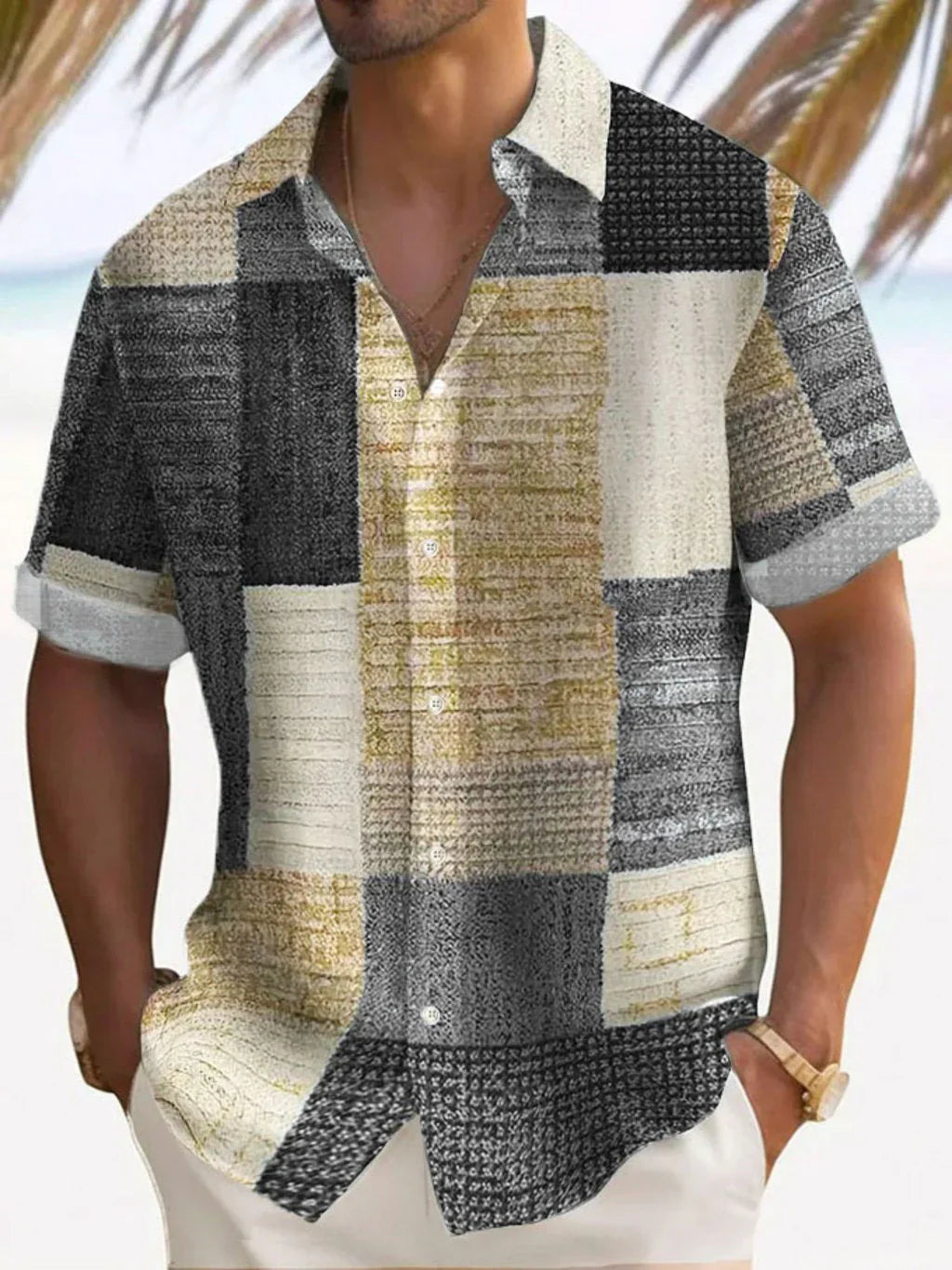 Chemise élégante en patchwork