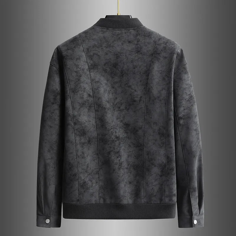 Veste de baseball en daim