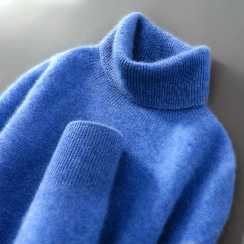 Col roulé élégant en laine