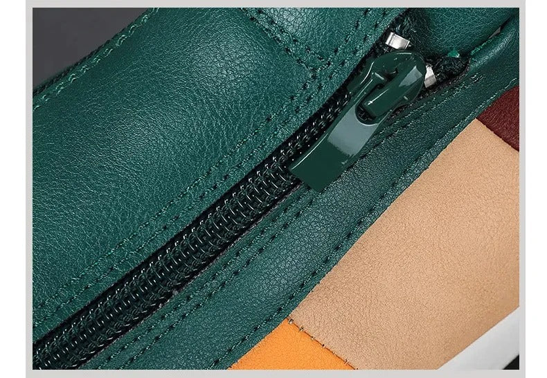 Chaussures en cuir avec fermeture éclair