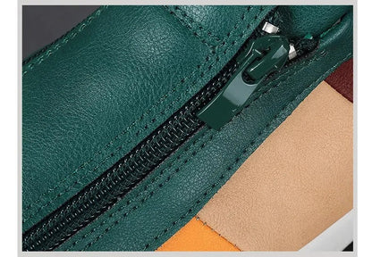 Chaussures en cuir avec fermeture éclair