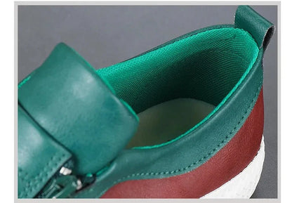 Chaussures en cuir avec fermeture éclair