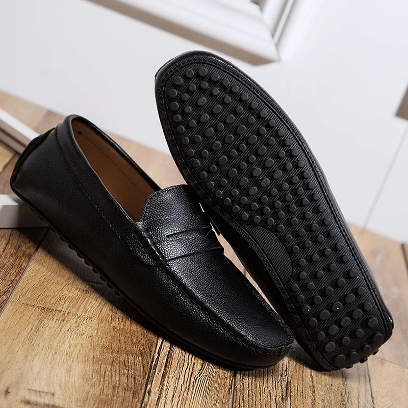 Mocassins d'été en cuir décontractés