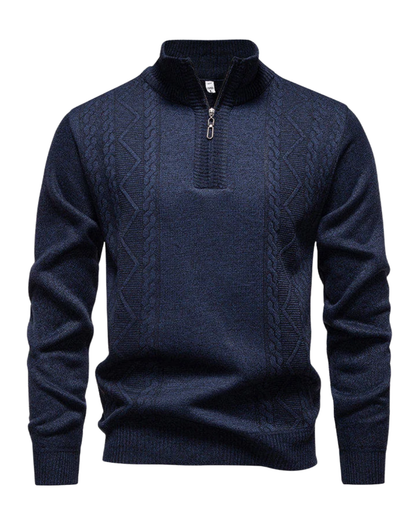 Pull vintage en maille avec fermeture éclair