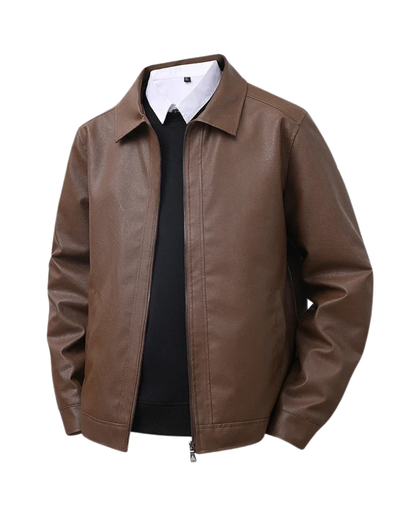 Blouson bombardier en cuir élégant